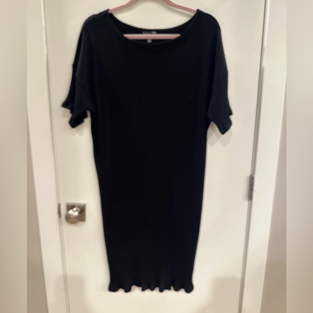 Eileen Fisher Classic Black ribbed short sleeve ‎ Dress size XL